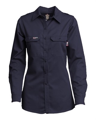 Women's Lapco FR Uniform Shirt 6.5oz. Westex DH | Navy