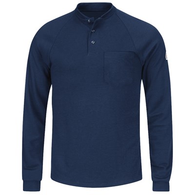 Men's Bulwark FR Lightweight Tagless Henley Shirt | Navy